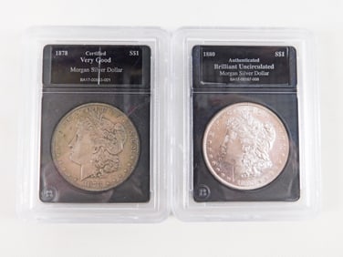 2 Morgan Silver Dollars
