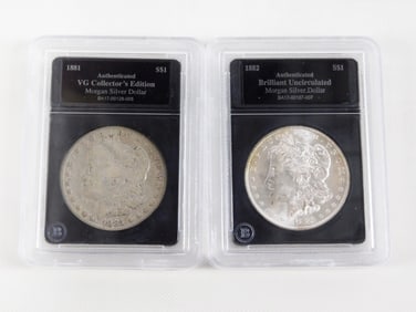 2 Morgan Silver Dollars