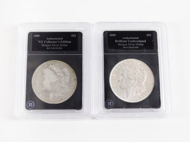 2 Morgan Silver Dollars