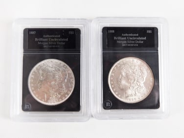 2 Morgan Silver Dollars