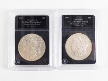 2 Morgan Silver Dollars