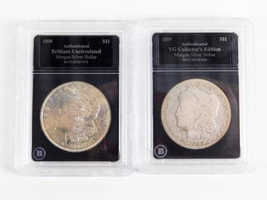 2 Morgan Silver Dollars