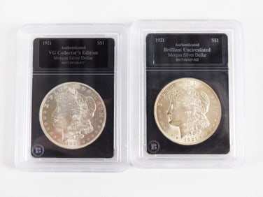 2 Morgan Silver Dollars