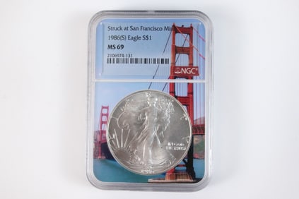 1986 S Silver Eagle $1
