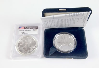 2 Silver Eagle $1