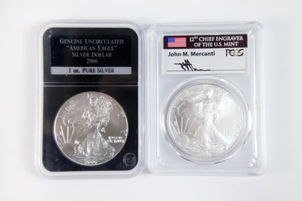 2 Silver Eagle $1
