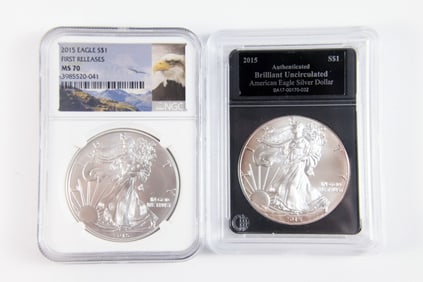 2 Silver Eagle $1
