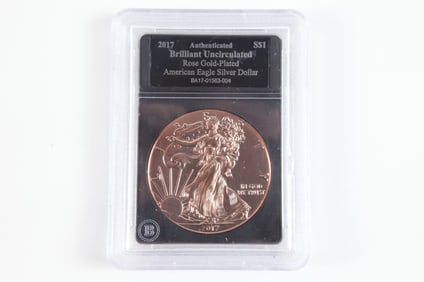 2017 Rose Gold Plated Silver Eagle $1