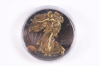 2017 Gun Metal and Gold Plated Silver Eagle $1