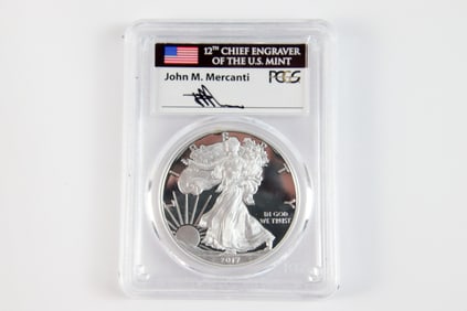 2017 W First Day Issue Proof Silver Eagle $1