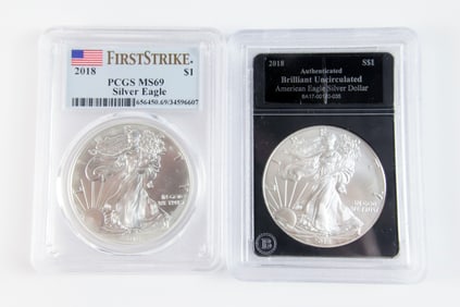 2 Silver Eagle $1
