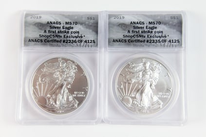 2 2019 First Strike Silver Eagle $1