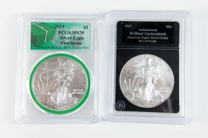 2 2019 Silver Eagle $1