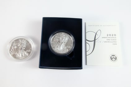 2 2020 Silver Eagle $1