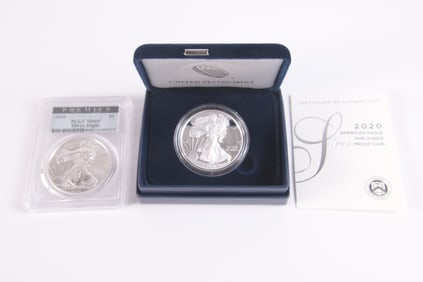 2 2020 Silver Eagle $1
