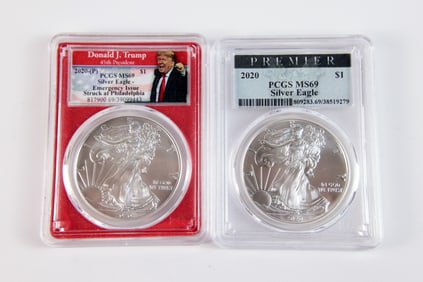 2 2020 Silver Eagle $1