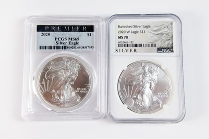 2 2020 Silver Eagle $1