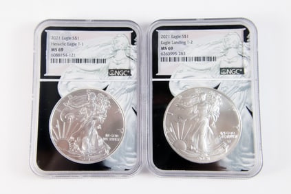 2 2021 Silver Eagle $1