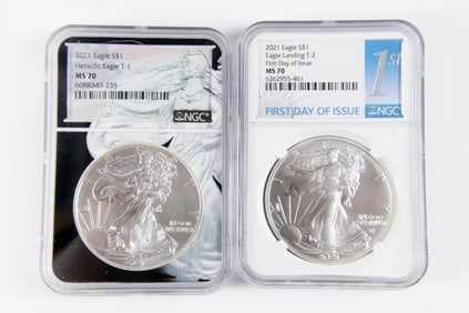 2 2021 Silver Eagle $1