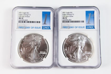 2 2021 Eagle Landing Silver Eagle $1
