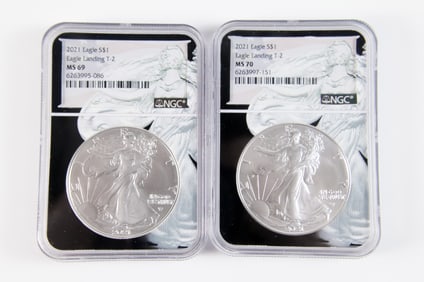 2 2021 Silver Eagle $1