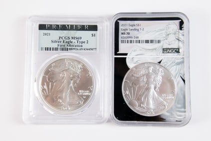 2 2021 Eagle Landing Silver Eagle $1
