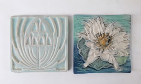 Lot of 2 Arts and Crafts Tiles