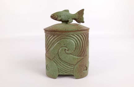 James Robinson Studio Art Pottery Fish Box