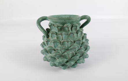 Artist Signed Studio Art Pottery Double Handled Vase
