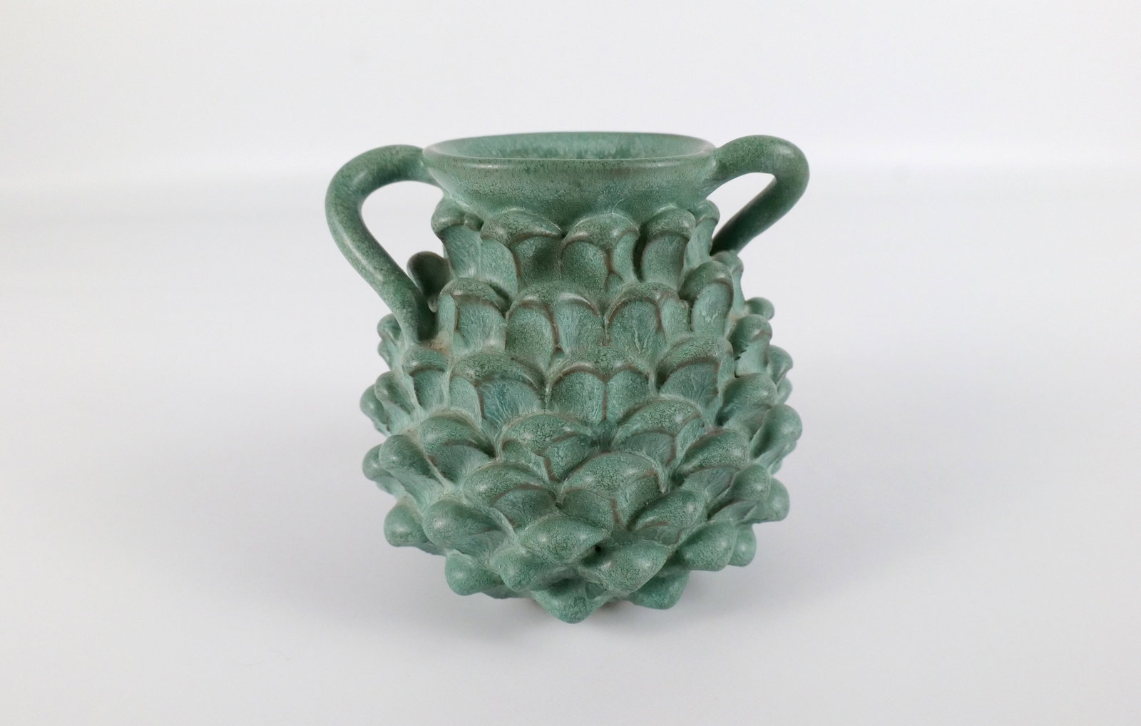 Artist Signed Studio Art Pottery Double Handled Vase (1 of 7)