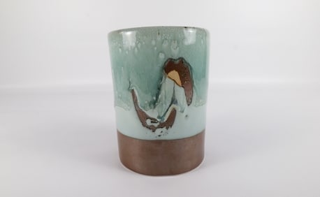 John Shedd Studio Art Pottery Cylinder Vase