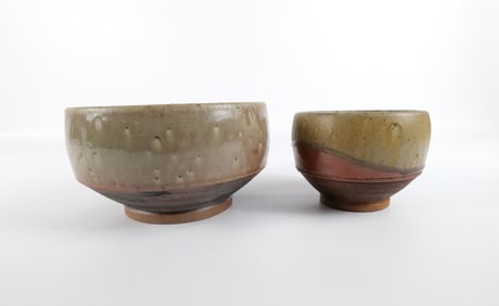 Lot of 2 Artist Signed Studio Art Pottery Bowls