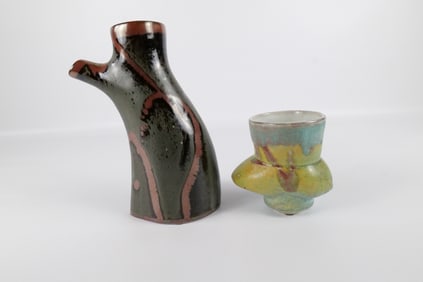 Lot of 2 John Shedd Studio Art Pottery Pieces