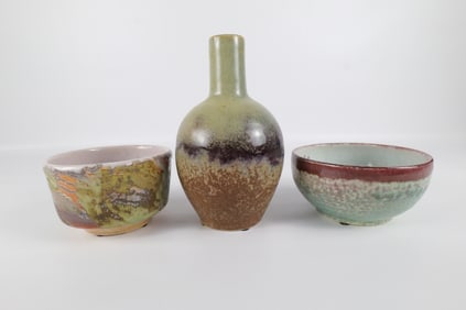 Lot of 3 John Shedd Studio Art Pottery Pieces