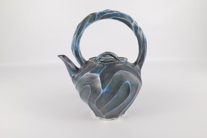 Artist Signed Studio Art Pottery Brutalist Teapot