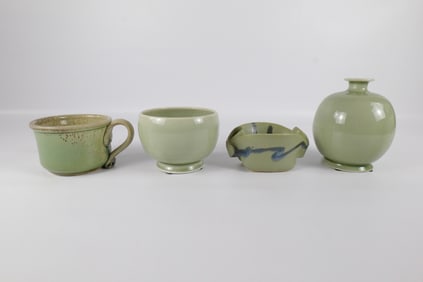 Lot of 3 Artist Signed Studio Art Pottery Pieces