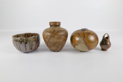 Lot of 4 Studio Art Pottery Pieces - 3 Signed