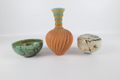 Lot of 3 Signed Studio Art Pottery Pieces