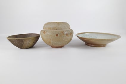 Lot of 3 Studio Art Pottery Pieces - One Signed
