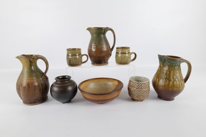 Lot of 8 Studio Art Pottery Items - Signed and Unsigned