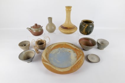 Lot of 11 Studio Art Pottery Items - Mostly Signed