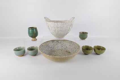 Lot of 8 Studio Art Pottery Items - Mostly Unsigned