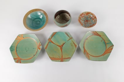 Lot of 6 Studio Art Pottery Items - Signed and Unsigned