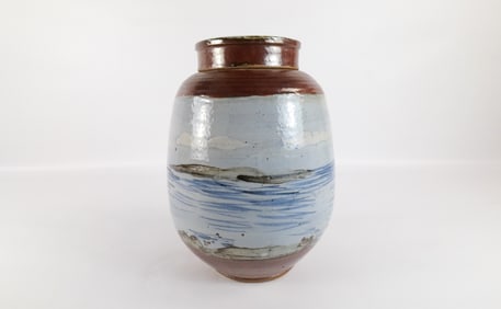NJ Pottery DW Jones Studio Art Pottery Covered Urn