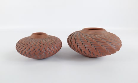 Ken Standhardt Lot of 2 Studio Art Pottery Vases