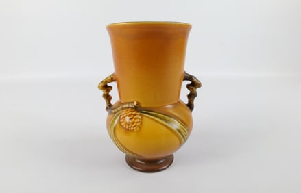 Roseville Pottery Pinecone Double Handled Vase