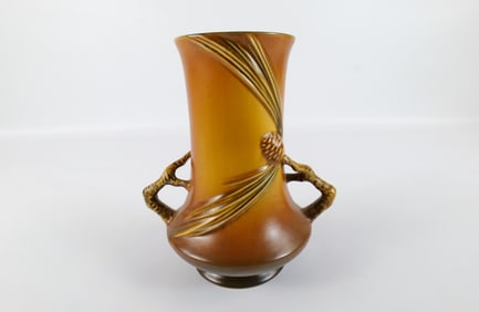 Roseville Pottery Pinecone Double Handled Vase