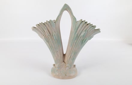 Weller Pottery Ardsley Cattails & Water Lily Basket