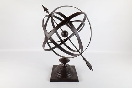Mixed Metal Modern Sculpture of an Armillary Sphere