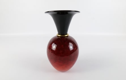 Art Glass Two Tone Vase - Artist Signed